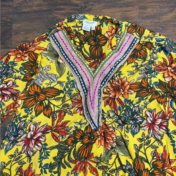Tru Luxe Jeans Floral Blouse - Yellow and Pink - Picture 2 of 7